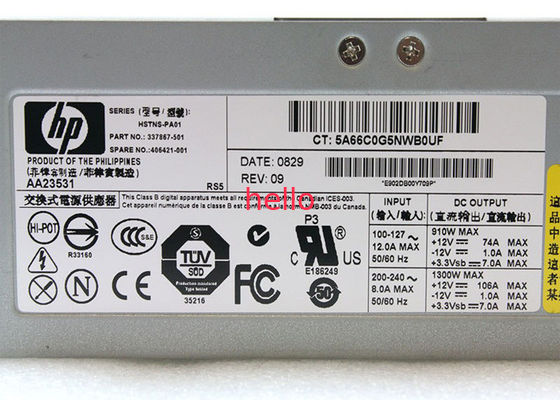Compaq 337867-001 παροχές ηλεκτρικού ρεύματος κεντρικών υπολογιστών 1300W HP με τον ενεργό ανεμιστήρα