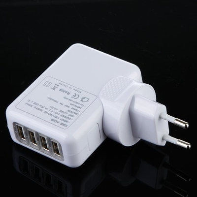 4 καθολικός USB προσαρμοστής εναλλασσόμενου ρεύματος τοίχων φορτιστών ταξιδιού λιμένων για το σπίτι, πολυ βούλωμα