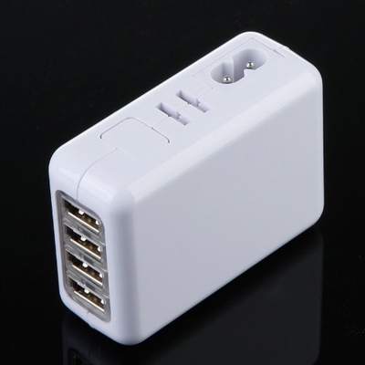 4 καθολικός USB προσαρμοστής εναλλασσόμενου ρεύματος τοίχων φορτιστών ταξιδιού λιμένων για το σπίτι, πολυ βούλωμα