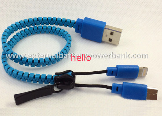 Καλώδιο μεταφοράς δεδομένων φερμουάρ USB/2 σε 1 καλώδιο χρέωσης USB για το κινητό τηλέφωνο