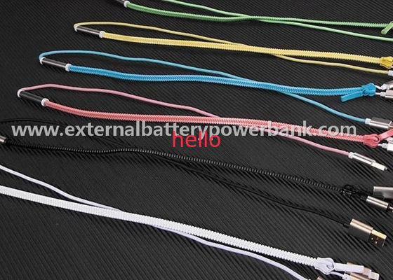 Ζωηρόχρωμο φερμουάρ USB μεταφοράς δεδομένων καλώδιο τηλεφωνικών στοιχείων καλωδίων κινητό