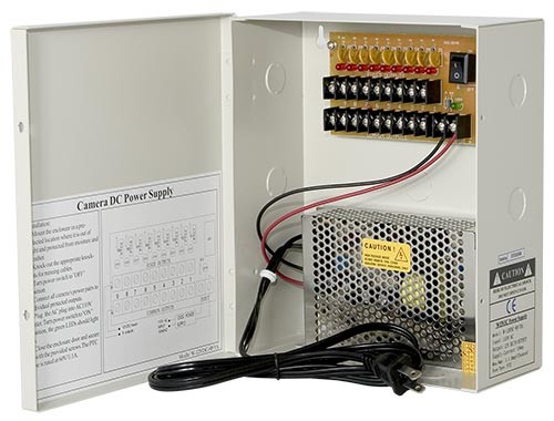 250V 1 Amp 12v 20a παροχή ηλεκτρικού ρεύματος καμερών CCTV μετάλλων 31.5*20.5*5 εκατ. 18Channal