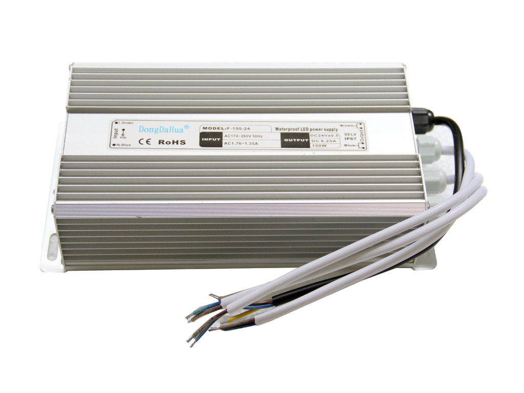 60Hz IP68 οδηγός των αδιάβροχων οδηγήσεων 150W 6.5A με την ενιαία παραγωγή, 24v οδηγός των οδηγήσεων