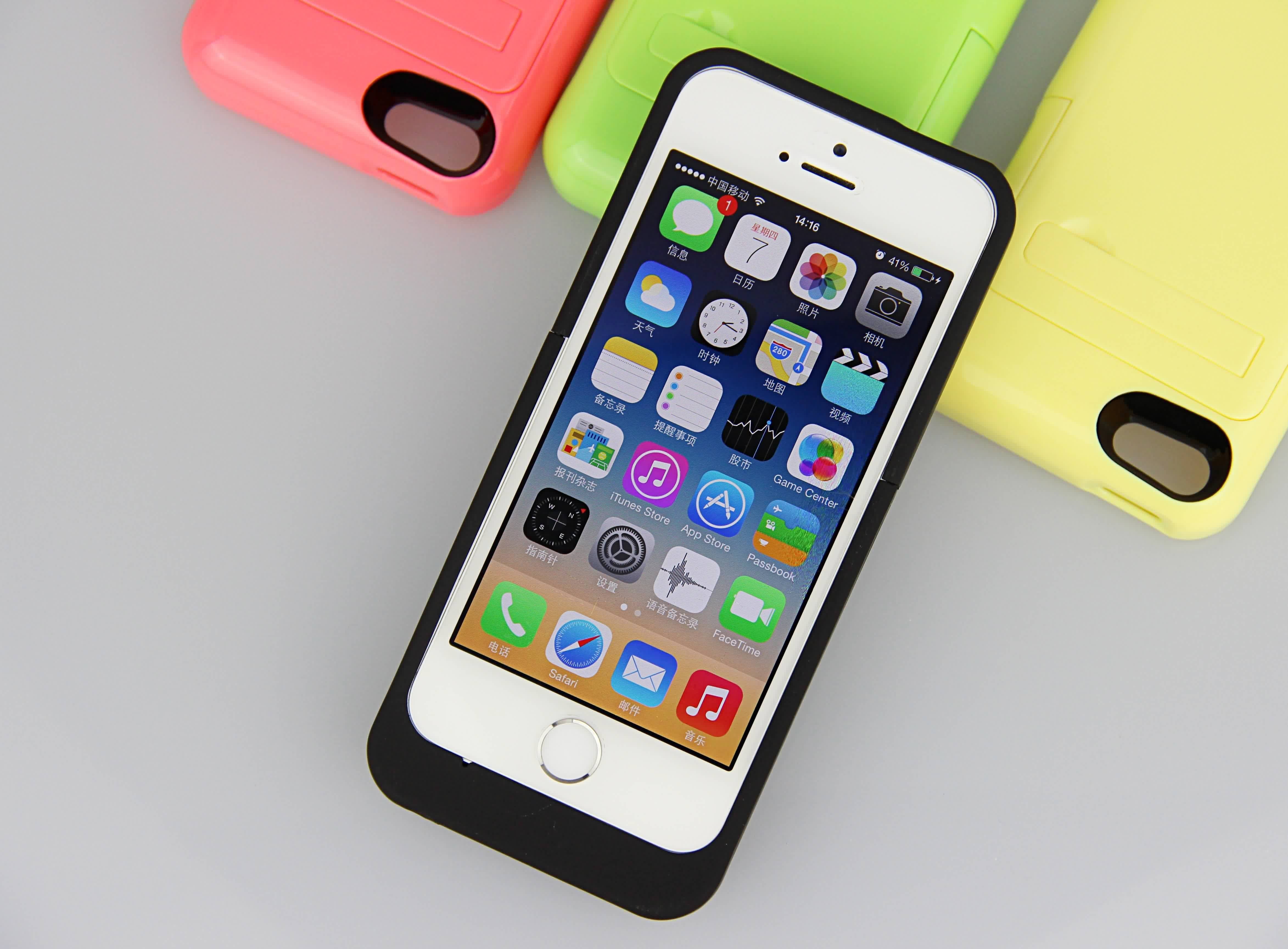 Πολυ πακέτο δύναμης μπαταριών υπόθεσης 2200mAh μπαταριών iPhone χρώματος λεπτό για το iPhone 5